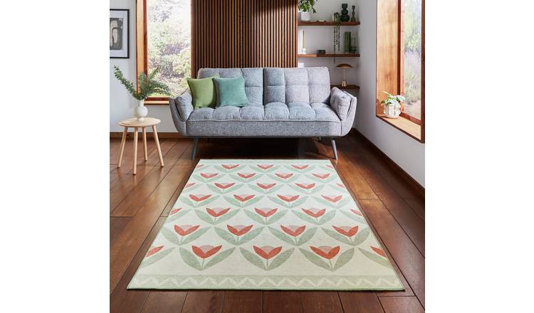 Scion Tulip Trellis Blush Pink Flatweave Rug - 120x170cm