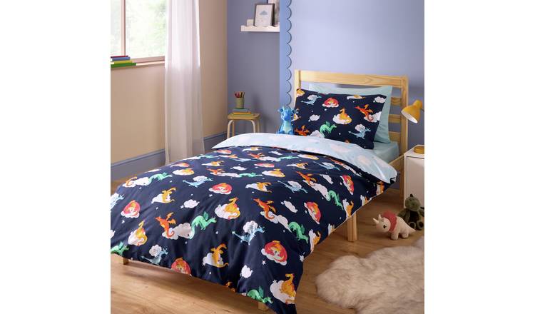Argos Home Kids Dragon Blue Bedding Set - Toddler