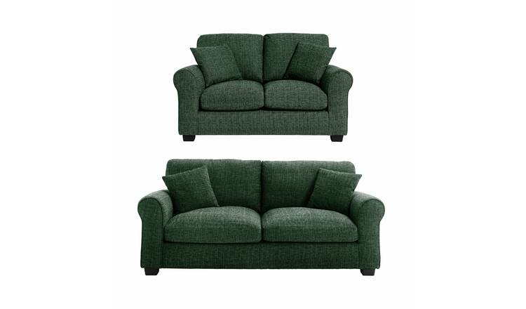 Argos Home Lisbon Fabric 2 Seater & 3 Seater Sofa - Green