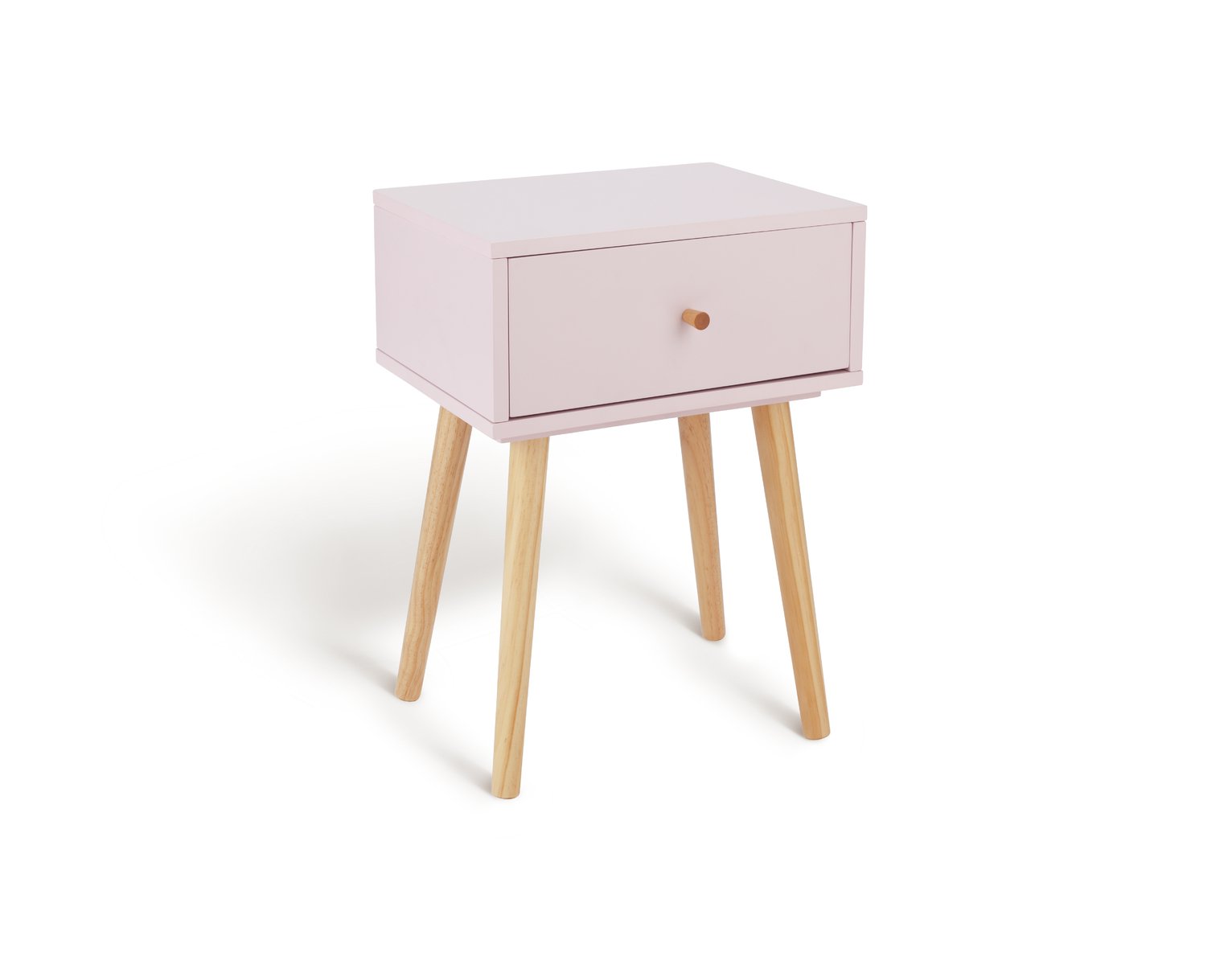 Habitat Otto 1 Drawer Bedside Table - Pink