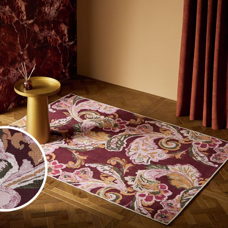 Habitat Paisley Printed Red Flatweave Rug - 160x230cm 0