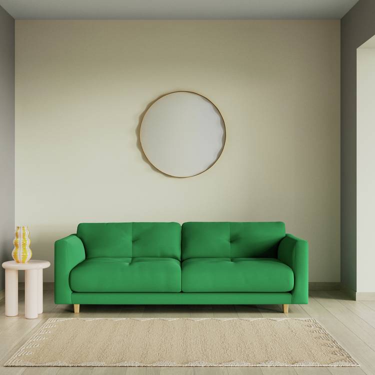 Habitat Emely Fabric 3 Seater Sofa - Emerald Green - Ash Leg 0