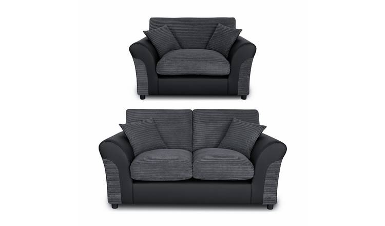 Argos Home Harry Chair & 2 Seater Sofa - Charcoal
