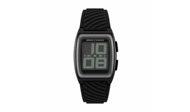 Armani Exchange AX2971 Black Silicone Strap Digital Watch