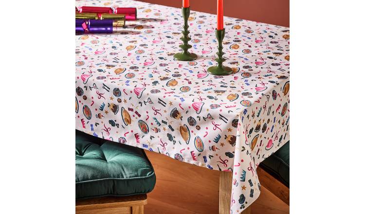 Argos Home Foodie Wipe Clean Tablecloth - White