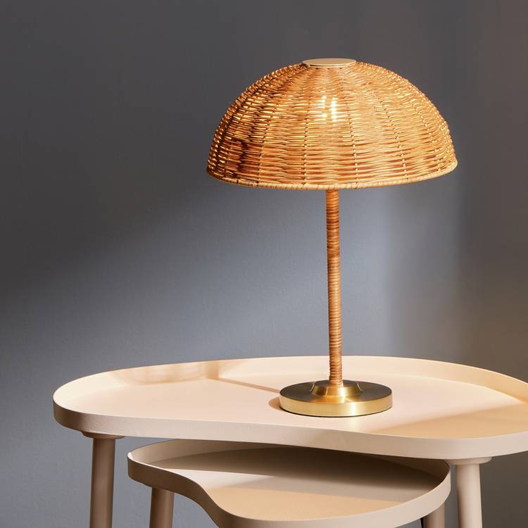 Habitat Alba Rattan Umbrella Table Lamp - Brown 0