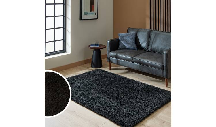 Argos Home Cosy Black Rug - 120x170cm