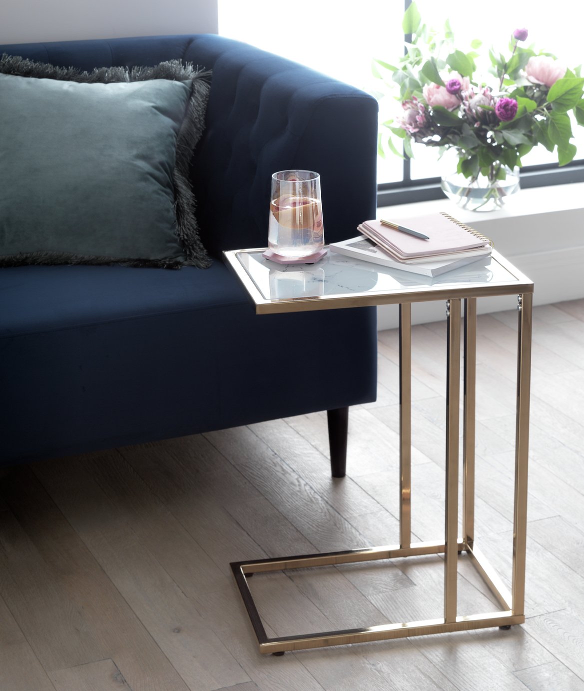 Argos Home Dutch Glam Boutique C Shaped Table -Marble Effect Review