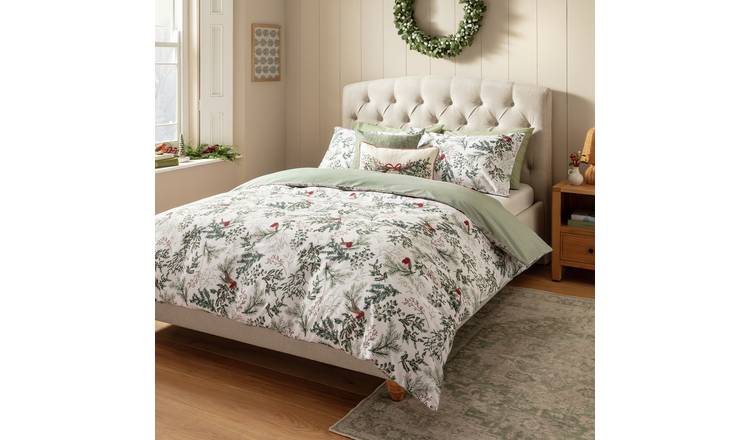 Argos Home Cotton Christmas Robin Bedding Set - Single