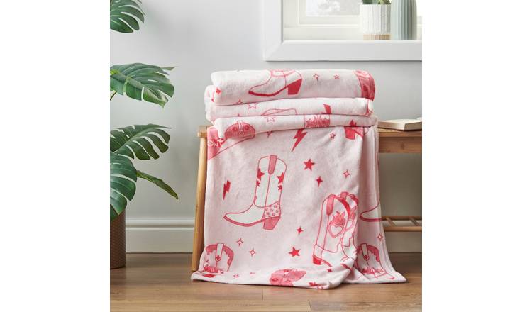 Sassy B Cowgirl Boot Throw - Pink - 240x200cm
