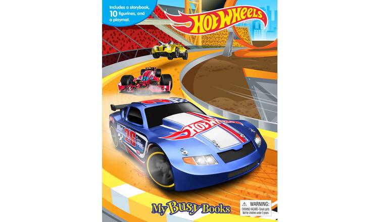 Mattel The Hot Wheels Kids Busy Book with 10 Figurines and Playmat