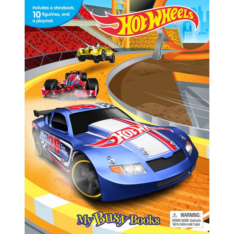 Mattel Hot Wheels Kids Busy Book with 10 Figurines and Playmat