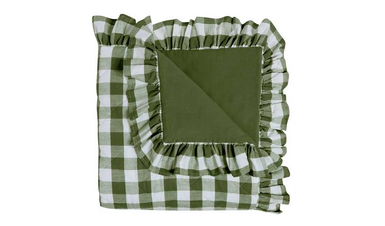 Habitat Gingham Bedspread - Green - 220x200cm