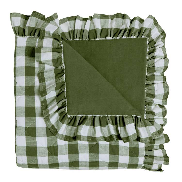 Habitat Gingham Bedspread - Green - 220x200cm 0