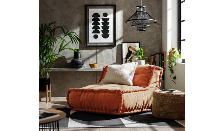 Habitat Estelle Quilted Bean Bag - Rust