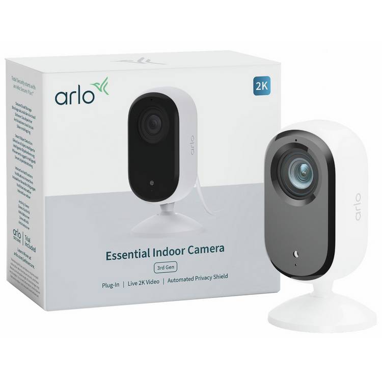 Arlo Essential 3 2K Indoor Plug-In Security Camera