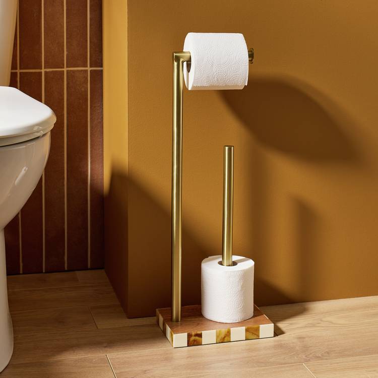 Habitat checkered toilet roll holder Freestanding  0