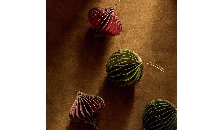 Habitat Honeycomb Handcrafted Paper Baubles - Pack of 4