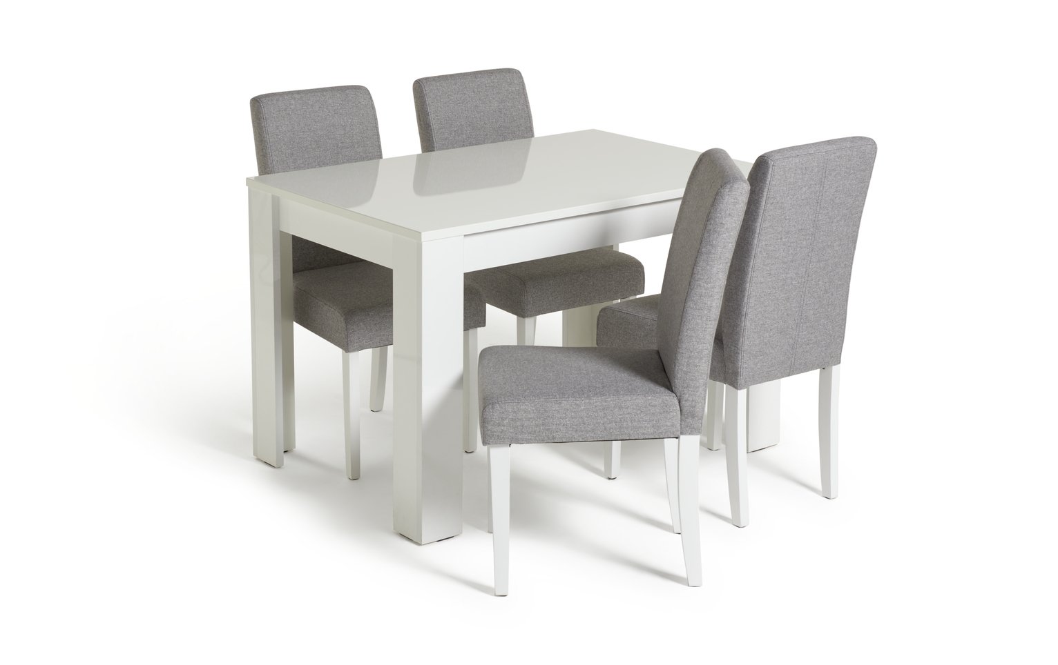 Argos Home Miami Wood Dining Table & 4 Grey Chairs 