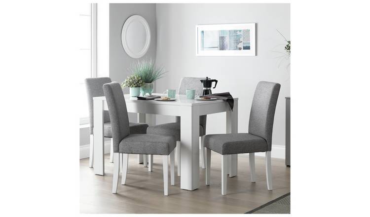 Buy Argos Home Miami Wood Dining Table 4 Grey Chairs Dining