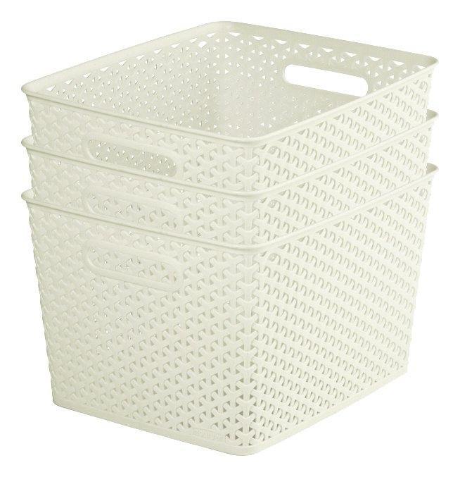 Curver My Style Set of 3 18 Litre Large Storage Boxes -White Review