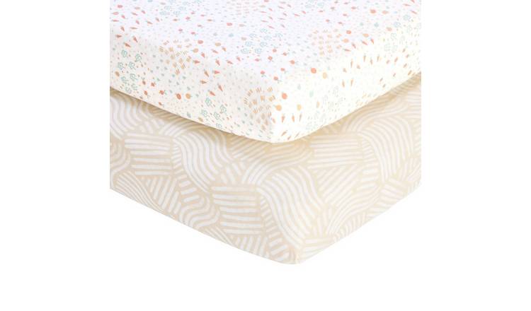 Tutti Bambini Good Life Neutral Fitted Sheet 2 Pack - Cot