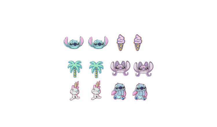 Disney Stitch Glitter Acrylic Earring Set - Pack of 6