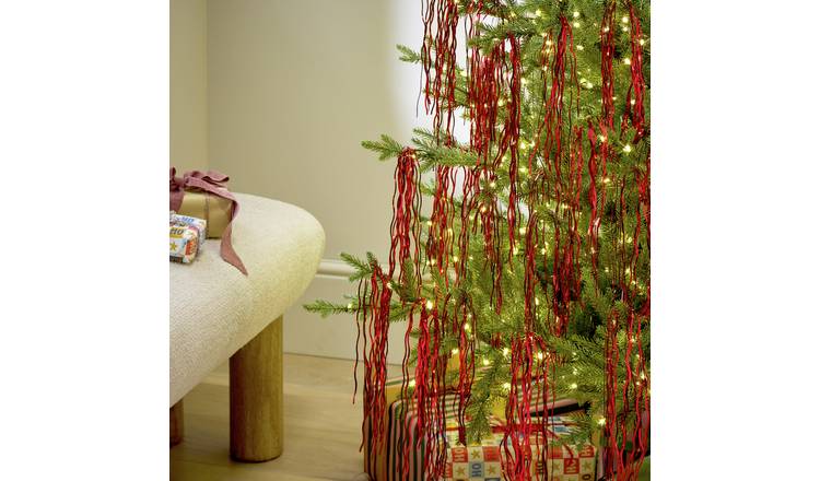Argos Home Red Crinkle Christmas Tinsel
