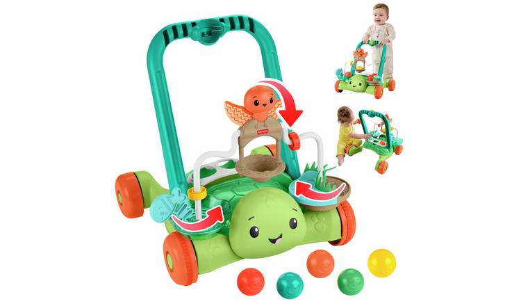 Fisher Price Moves with You Turtle Walker, Baby & Toddler Activity Push Toy