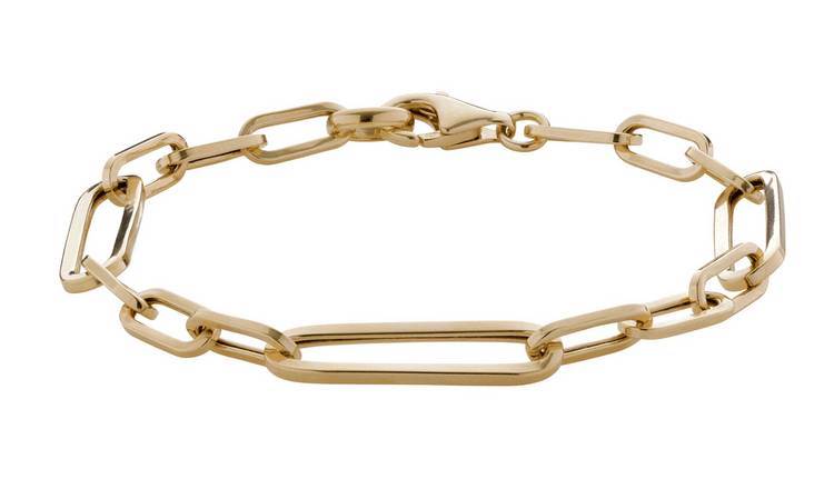 Revere 9ct Gold Plated Polished Link Bracelet