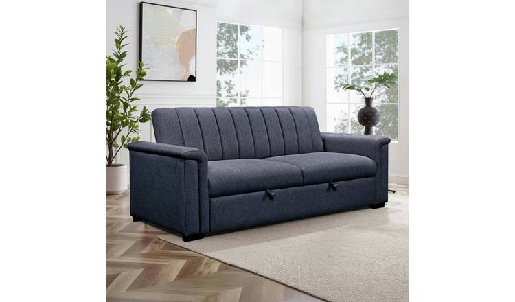 Dorel Charlotte Fabric 3 Seater Sofa Bed - Navy Blue