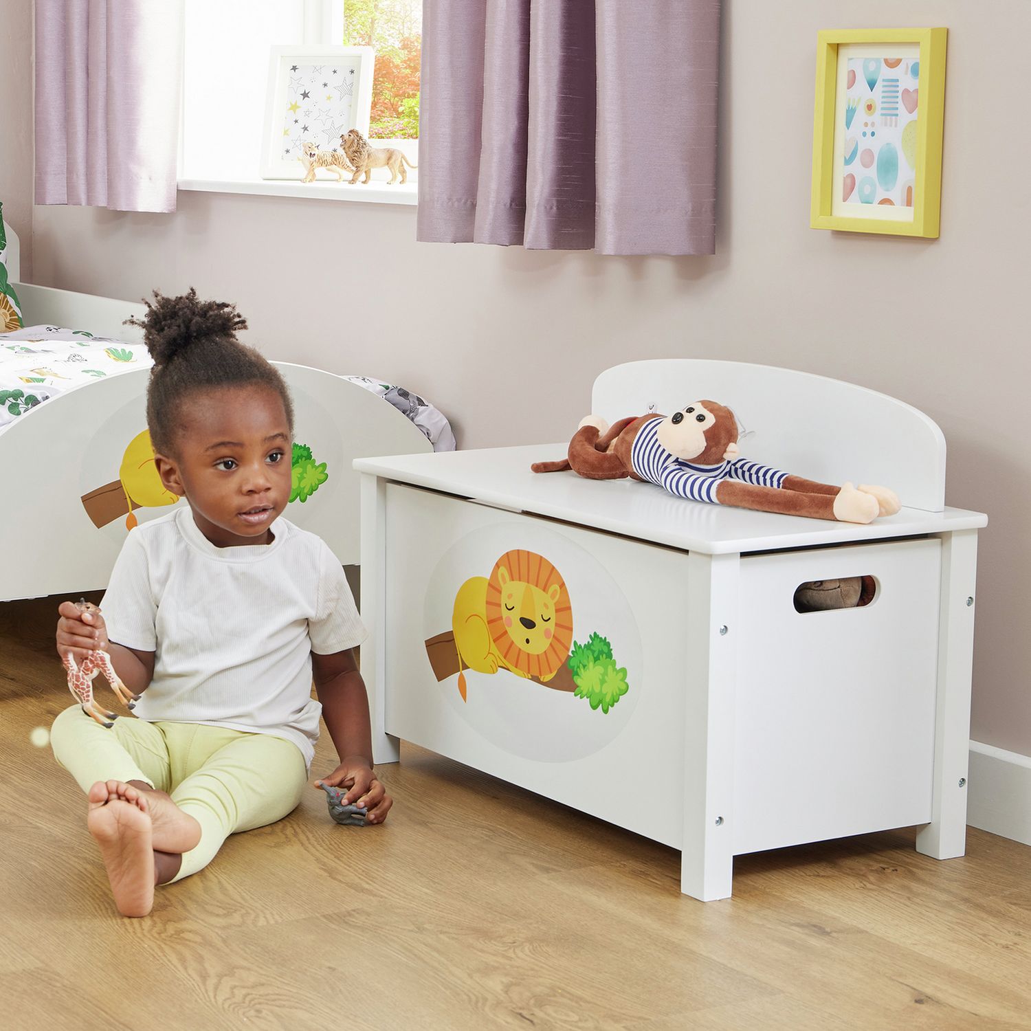 Liberty House Toys Kids Jungle Big Toy Box White 118 Litre