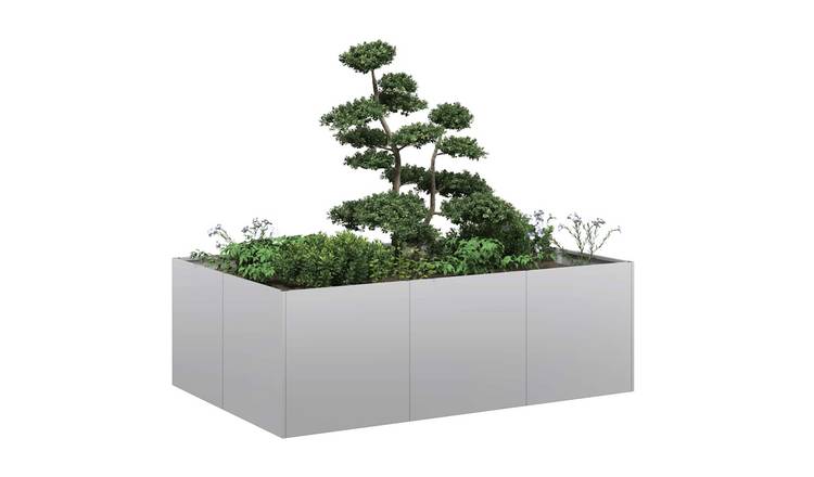 Walplus Galvanised Steel Garden Planter - 120 x 80 x 40 cm