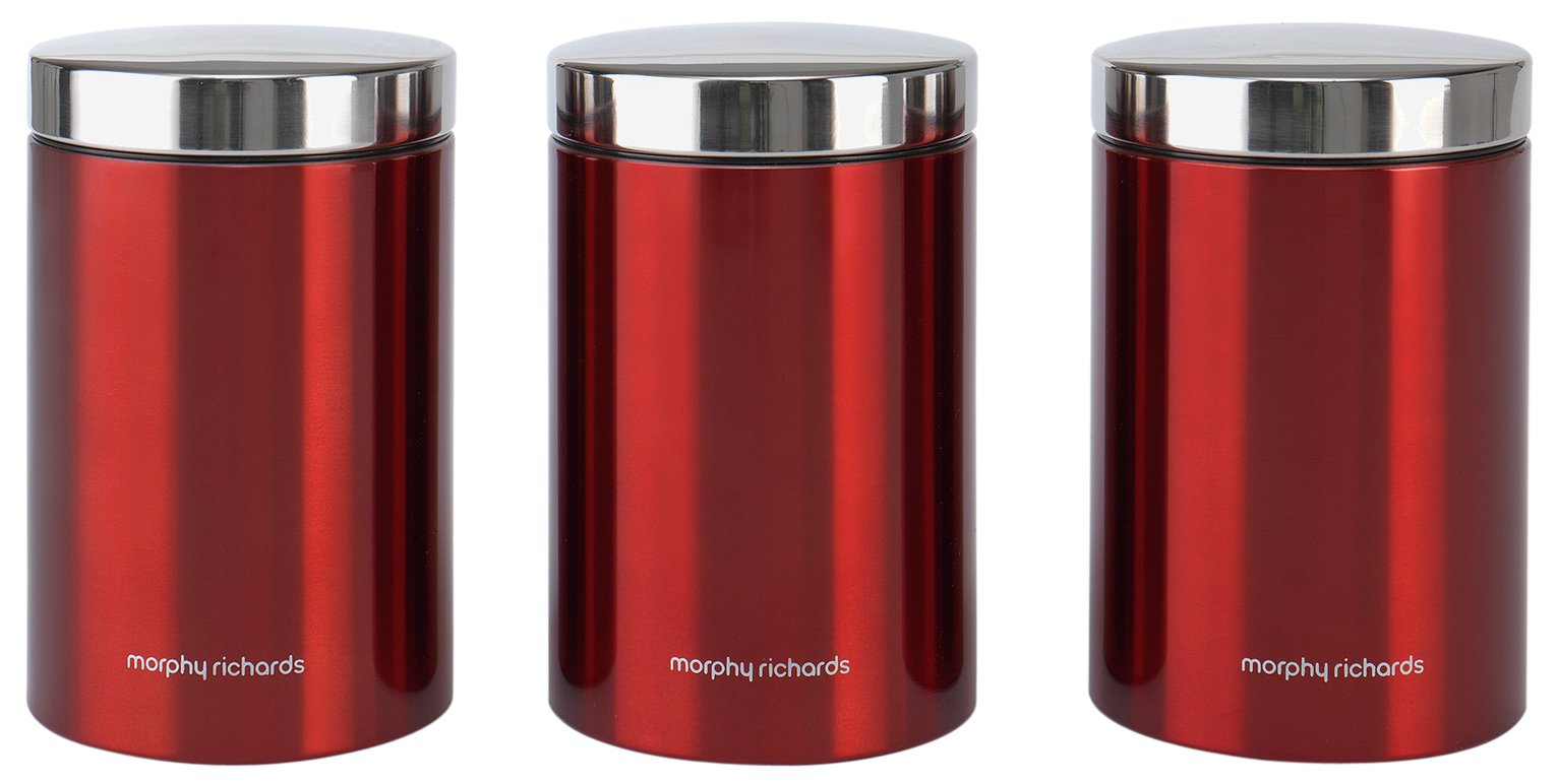 Morphy Richards Accents Set of 3 Storage Jars - Red