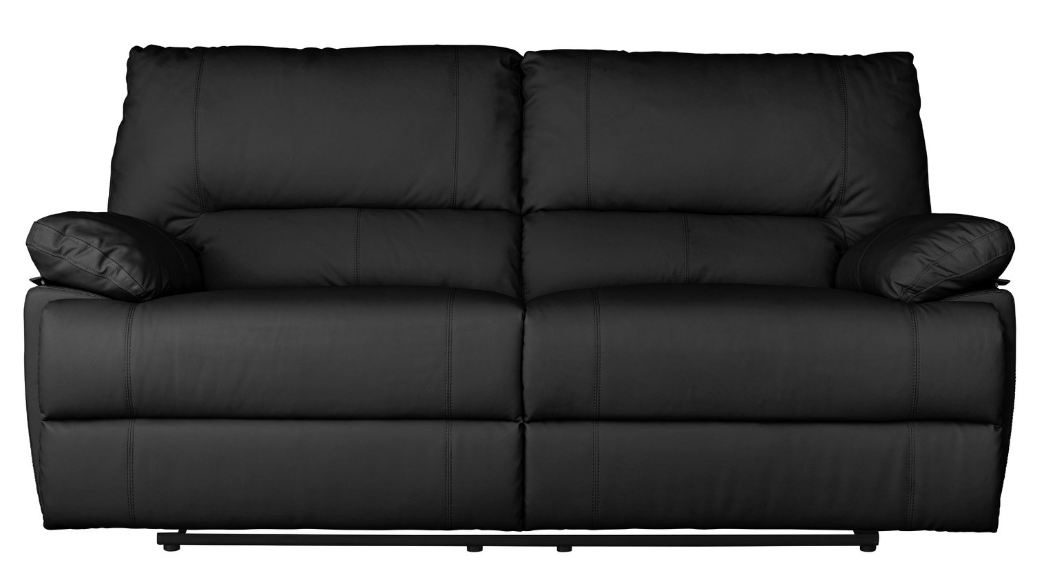 Argos Home Devlin 3 Seater Faux Leather Recliner Sofa -Black