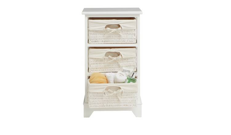 Argos Home Isla Storage Unit with 3 Baskets - White