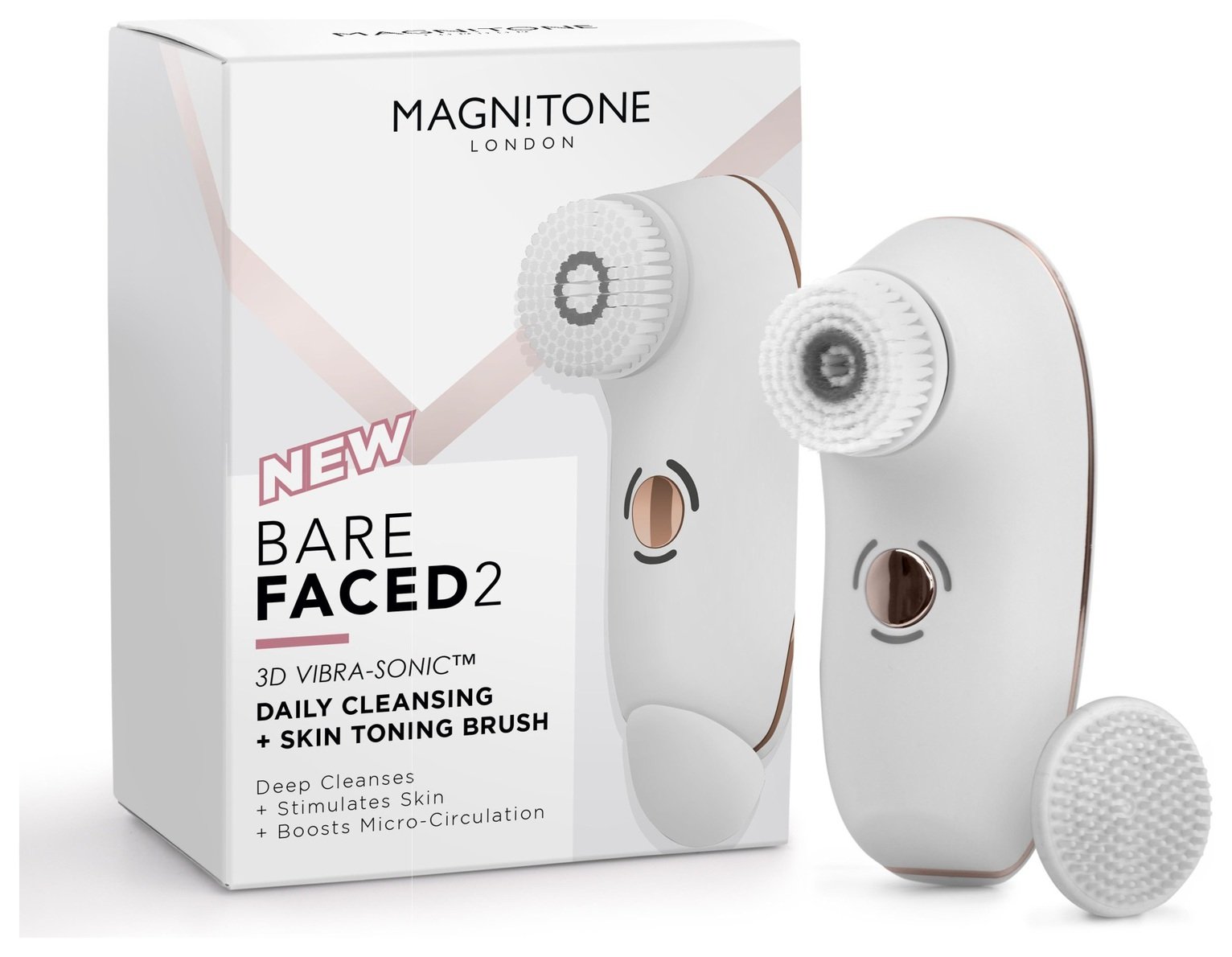 Magnitone 3D Vibra-Sonic Cleansing Brush - White