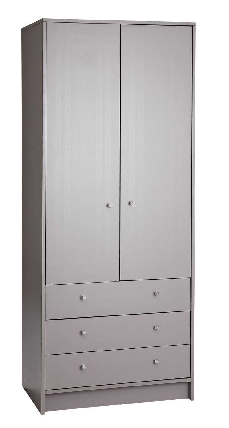 Argos Home Malibu 2 Door 3 Drawer Wardrobe - Grey