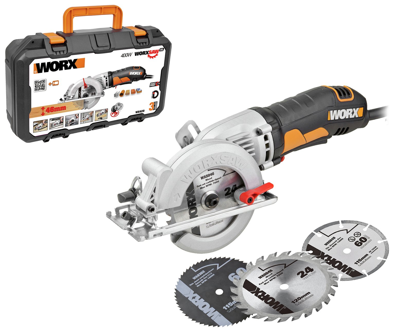 WORX WX429 Mini Saw with 3 Blades - 400W