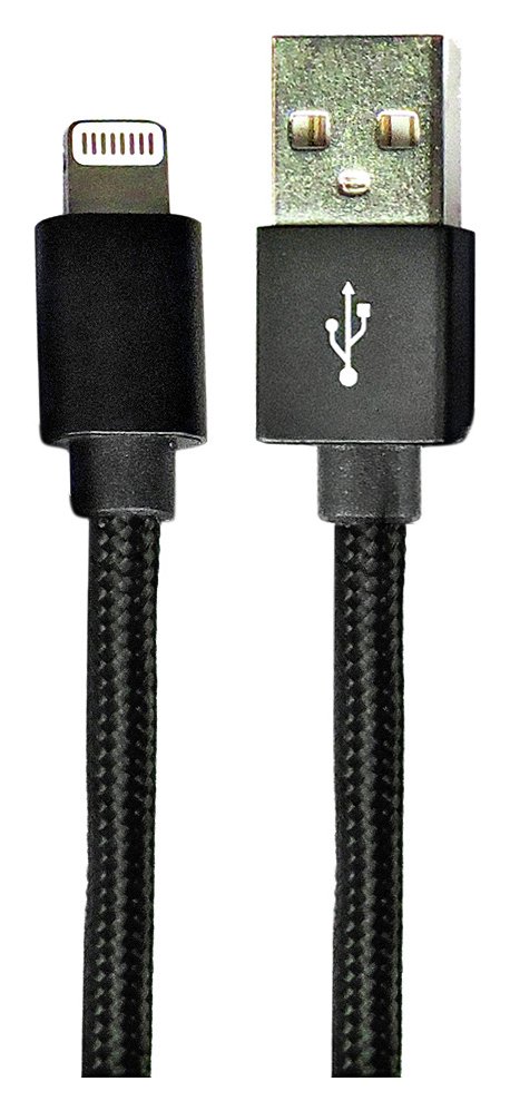 2m Braided Lightning Cable - Black