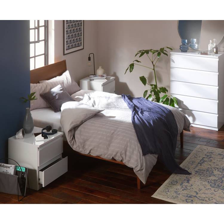 Habitat Jenson 2 Bedside & 5 Drawer Chest Set - White Gloss 0