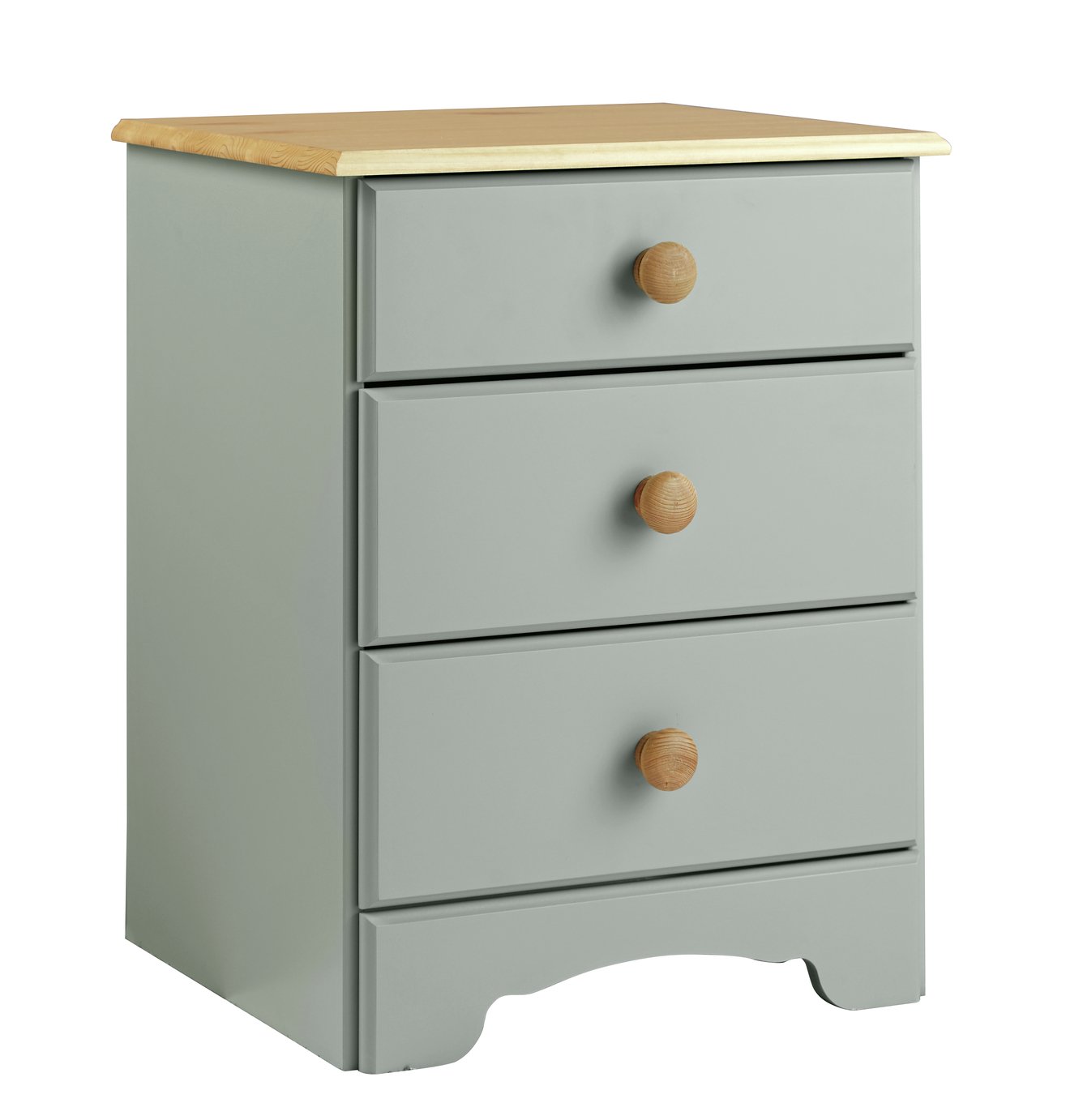 Argos Home Nordic 3 Drawer Bedside Table - Grey & Pine