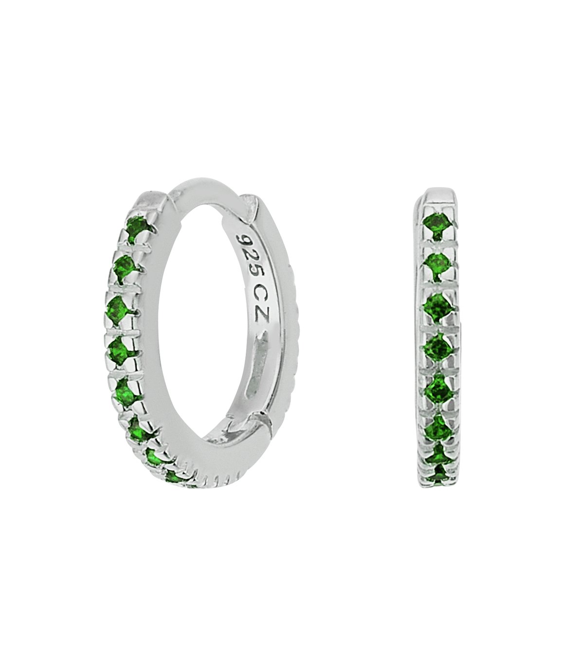 Revere Silver Green Cubic Zirconia Mini Hoop Earrings review