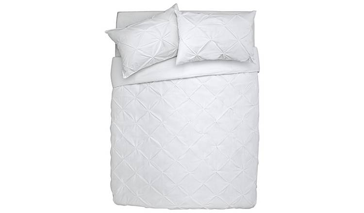 Buy Habitat Hadley Pintuck White Bedding Set Kingsize Duvet cover