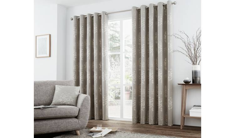 Curtina Elmwood Lined Curtains - 229x183cm - Stone