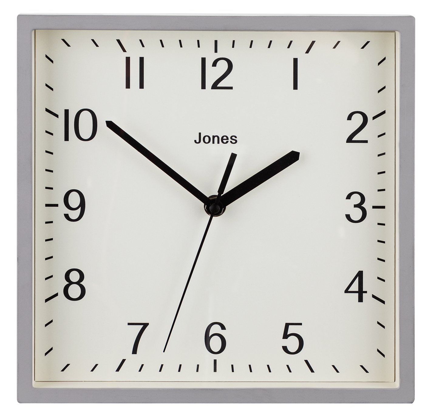 Jones Pop Square Wall Clock - Grey
