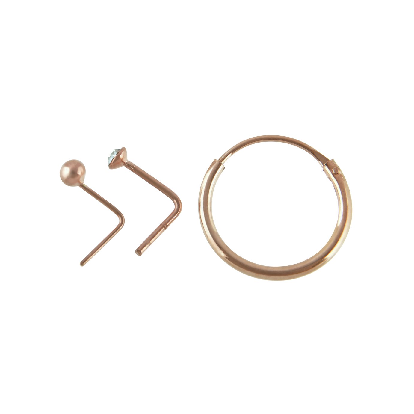 State of Mine Rose Gold Plated Nose Hoop & Studs