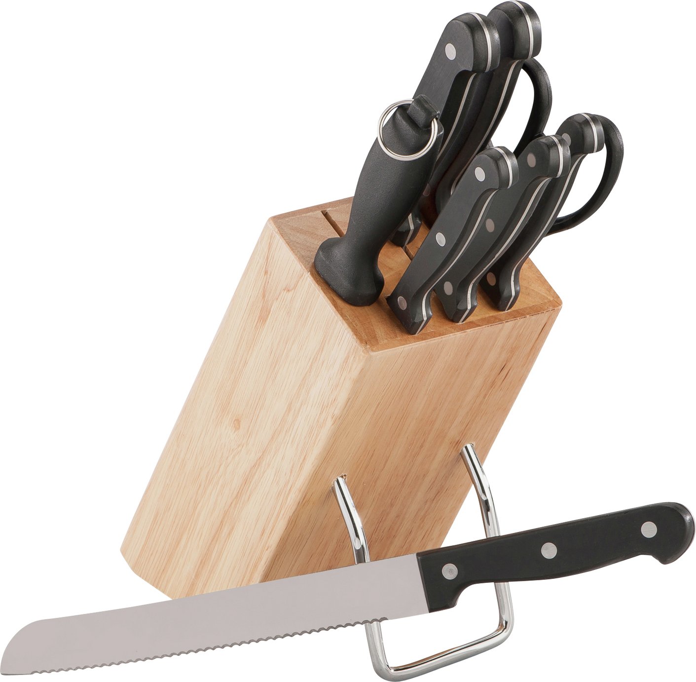 Argos Home 8 Piece Wooden Knife Block Set