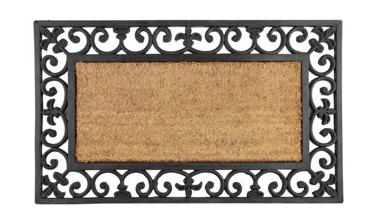 Argos Home Traditional Black & Natural Short Pile Doormat