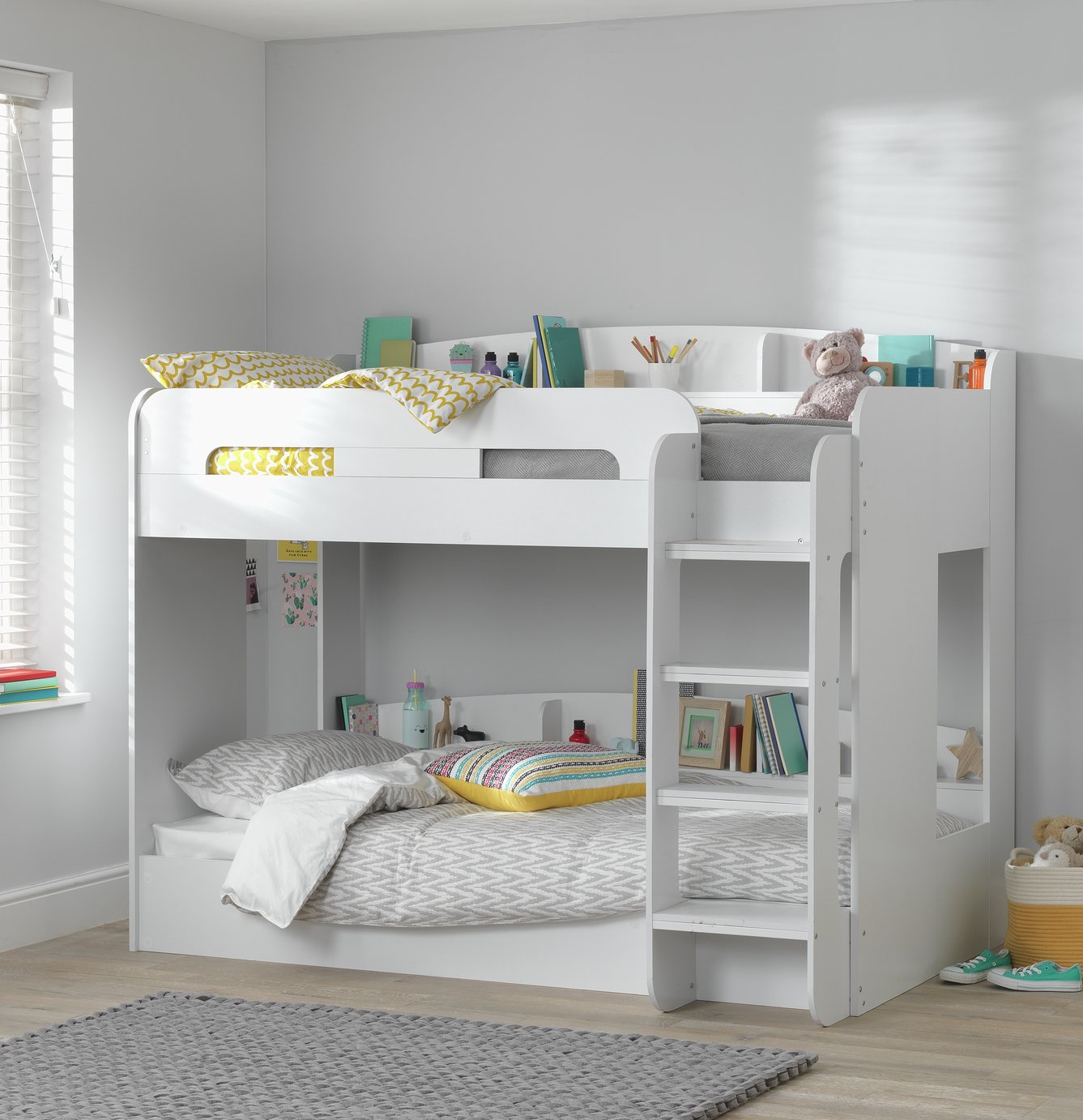 Argos Home Ultimate Bunk Bed and 2 Kids Mattresses - White